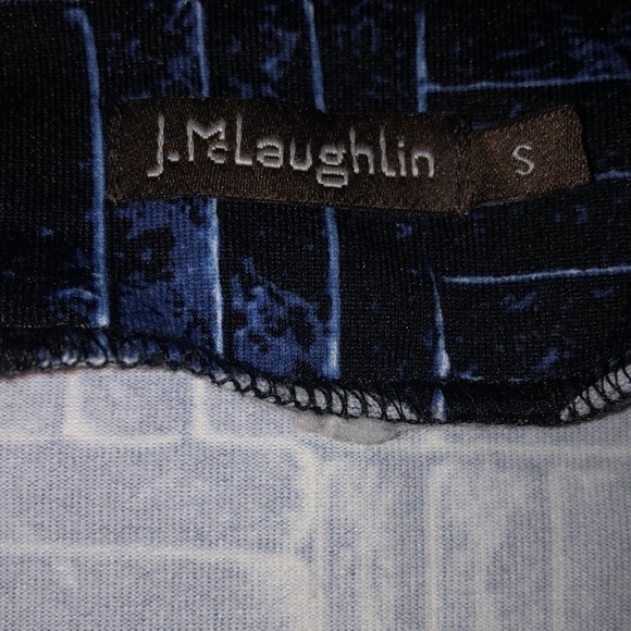 J. McLaughlin Emma Dress Catalina Cloth Black Blue White Size Medium - Picture 6 of 10